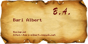Bari Albert névjegykártya