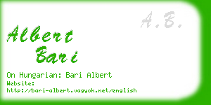 albert bari business card